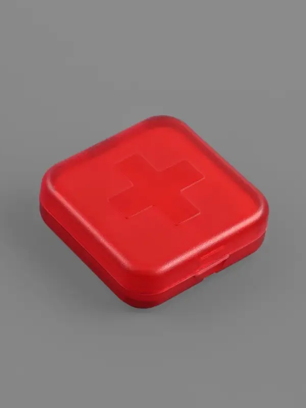 Таблетница, 4 секции, 6×6×2 см, съёмные секции, МИКС Таблетница, 4 секции, 6×6×2 см, съёмные секции, МИКС