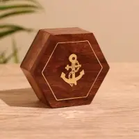 Шкатулка &laquo;Якорь&raquo;, 8.5&times;7.5&times;3.5 см, дерево шишам