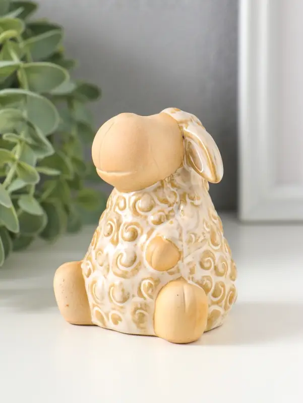 Сувенир керамика "Кудряш бараш" беж 7х7х8 см