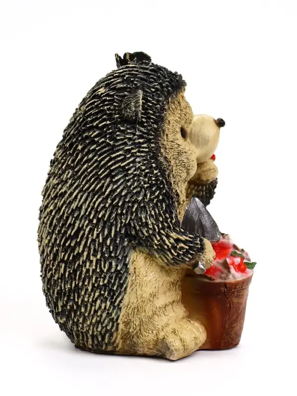 Садовая фигура из полистоуна &laquo;Ёжик с цветочным горшком&raquo;, 20&times;17&times;26 см