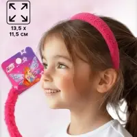 Ободок для волос плюшевый, розовый, Винкс