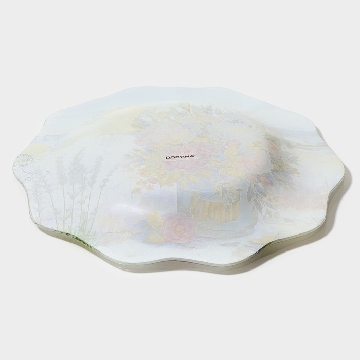 Тарелка стеклянная Доляна «Весенний роман», d=25 см Тарелка стеклянная Доляна «Весенний роман», d=25 см