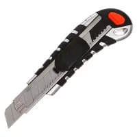 Нож канцелярский 18 мм, металлический, 6 штук лезвий, Zinc-alloy, TOP