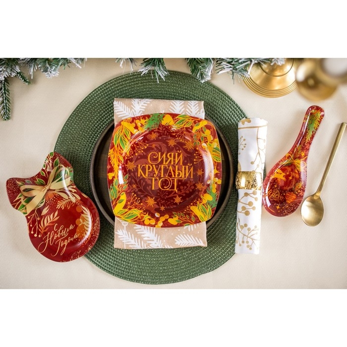 Подставка под ложку новогодняя Дорого внимание «Успеха», 21,4 х 7,5 см, стекло Подставка под ложку новогодняя Дорого внимание «Успеха», 21,4 х 7,5 см, стекло