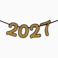 Гирлянда на ленте с блестками &laquo;С новым годом 2027&raquo; золотая, 450 см