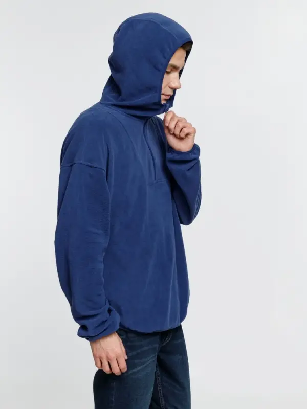 Анорак флисовый унисекс Fliska, темно-синий, размер M/L Анорак флисовый унисекс Fliska, темно-синий, размер M/L