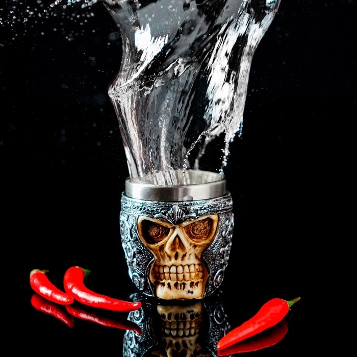 Стопка из нержавеющей стали «Череп в шлеме. Хэллоуин», 70 мл, цвет серебряный Стопка из нержавеющей стали «Череп в шлеме. Хэллоуин», 70 мл, цвет серебряный