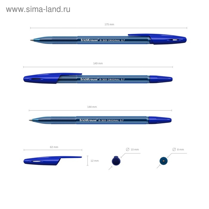 Набор ручек шариковых ErichKrause R-301 Original Stick, 4 штуки, стандартный узел 0,7 мм, чернила микс, корпус тонированный микс Набор ручек шариковых ErichKrause R-301 Original Stick, 4 штуки, стандартный узел 0,7 мм, чернила микс, корпус тонированный микс