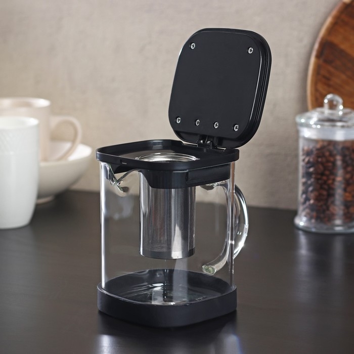 Чайник стеклянный заварочный «Хюгге», 600 мл, с металлическим ситом Чайник стеклянный заварочный «Хюгге», 600 мл, с металлическим ситом