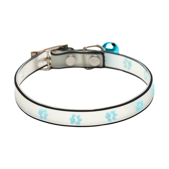 Ошейник Ошейник "Лапки", 28 х 1 см, ОШ 18-24 см, прозрачный/чёрный