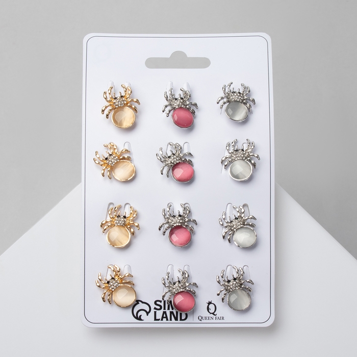 Брошь «Ассорти» паучок, цвет МИКС (неделимая фасовка 12 шт., цена за шт.) Брошь «Ассорти» паучок, цвет МИКС (неделимая фасовка 12 шт., цена за шт.)