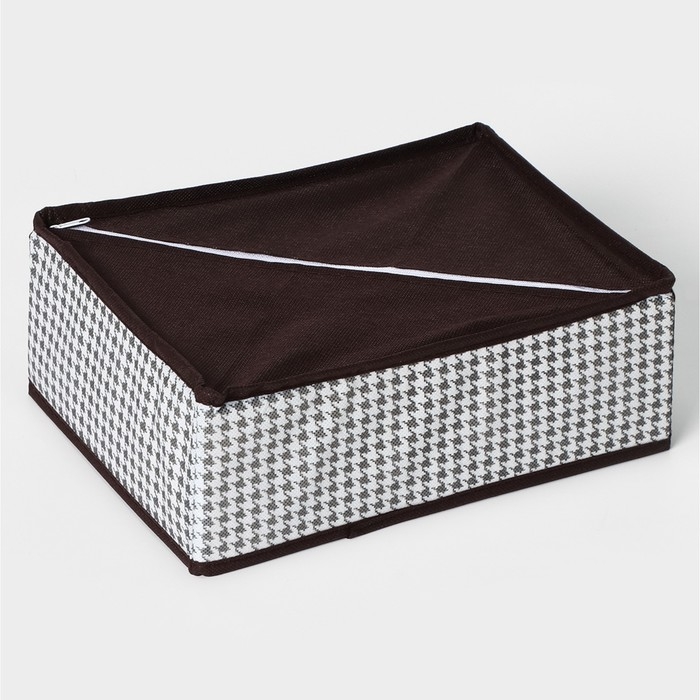 Органайзер для хранения белья Доляна «Вилли», 12 ячеек, 27×20×10 см, коричневый Органайзер для хранения белья Доляна «Вилли», 12 ячеек, 27×20×10 см, коричневый