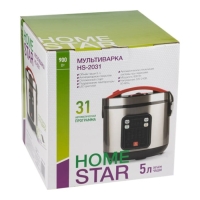 Мультиварка Homestar HS-2031, 900 Вт, 5 л, 31 программа, антипригарное покрытие, серебристая 1031999