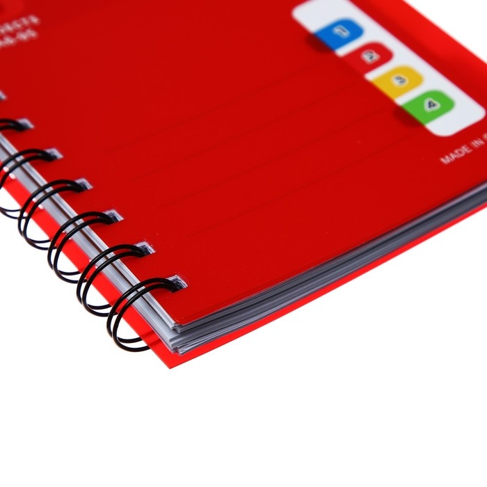 Блокнот на гребне А6, 100 листов, линия, обложка пластик, с разделителями, классика, МИКС