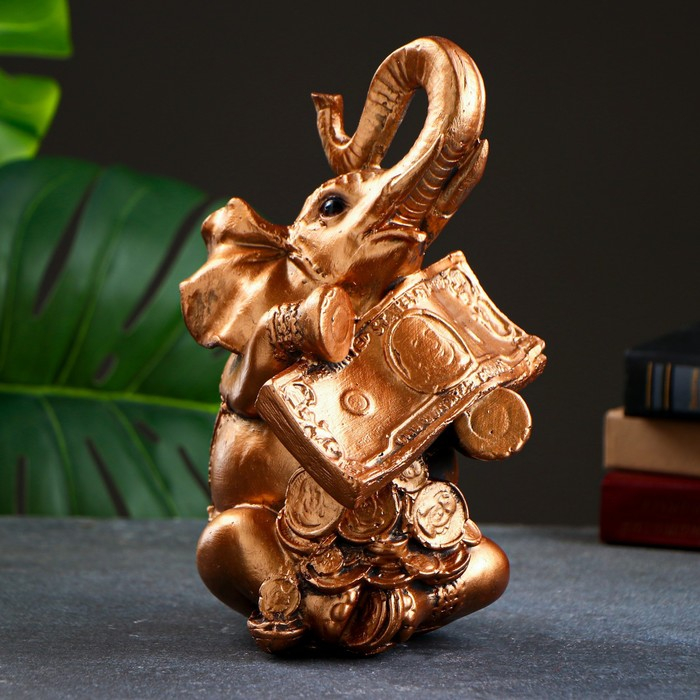 Копилка Копилка "Слон с деньгой" бронза, 14х14х24см