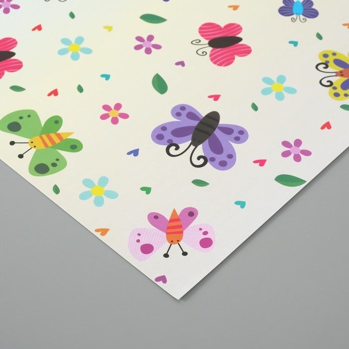 Бумага для скрапбукинга Бумага для скрапбукинга "Сад бабочек" плотность 180 гр набор 5 шт 30,5х32 см