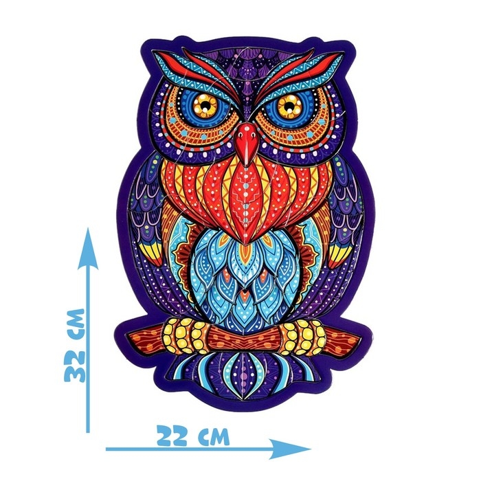 Фигурный пазл в рамке «Сова», на подложке, 76 деталей Фигурный пазл в рамке «Сова», на подложке, 76 деталей