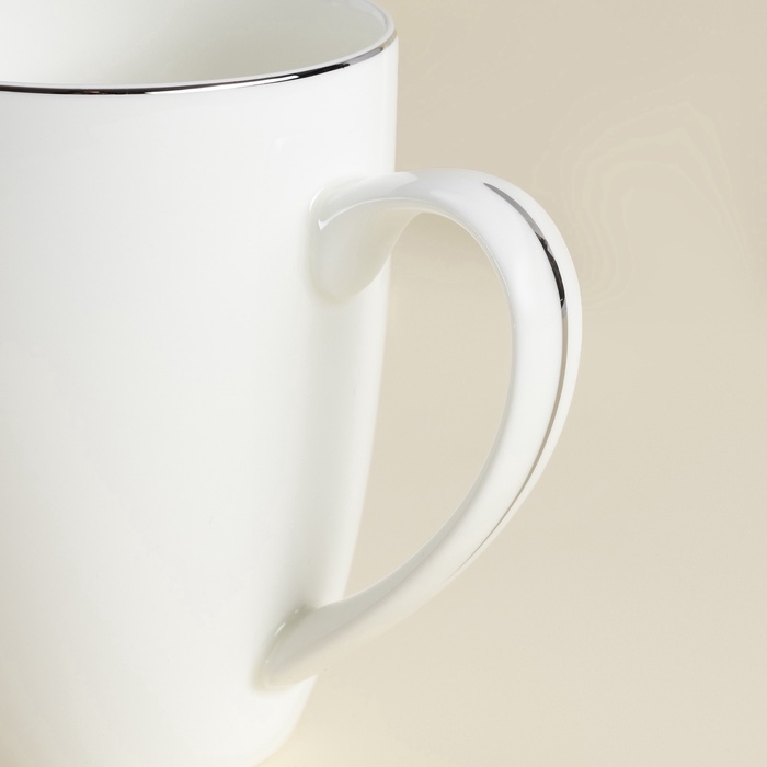 Кружки SL Home «Каскарон», 380 мл, 11,8×8,5×10,4 см, набор 2 шт, костяной фарфор, белые Кружки SL Home «Каскарон», 380 мл, 11,8×8,5×10,4 см, набор 2 шт, костяной фарфор, белые