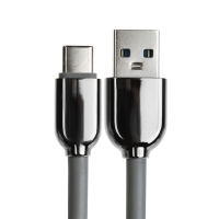 Кабель Type-C - USB, 6 А, оплётка TPE, морозоустойчивый, 1 метр, серый