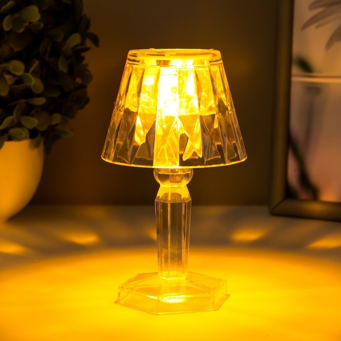 Ночник Ночник "Призма" LED от батареек LR1130 прозрачный 6,8х6,8х12 см