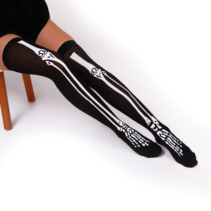 Хэллоуин. Чулки карнавальный аксессуар  Хэллоуин. Чулки карнавальный аксессуар "Скелет"