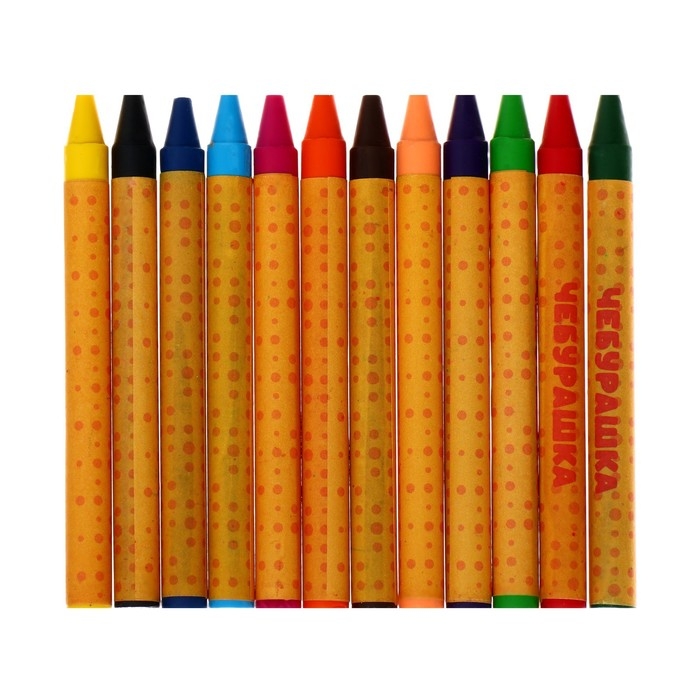 Мелки восковые 12 цветов Мульти-Пульти Мелки восковые 12 цветов Мульти-Пульти "Чебурашка", круглые, картонная упаковка, европодвес