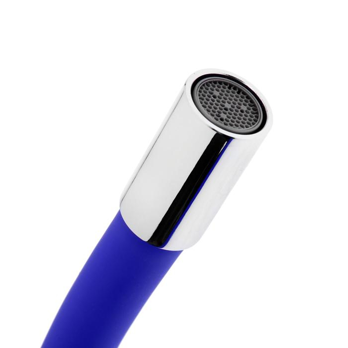 Смеситель для кухни Accoona A4882M-1, двухвентильный, с гибким изливом, синий Смеситель для кухни Accoona A4882M-1, двухвентильный, с гибким изливом, синий