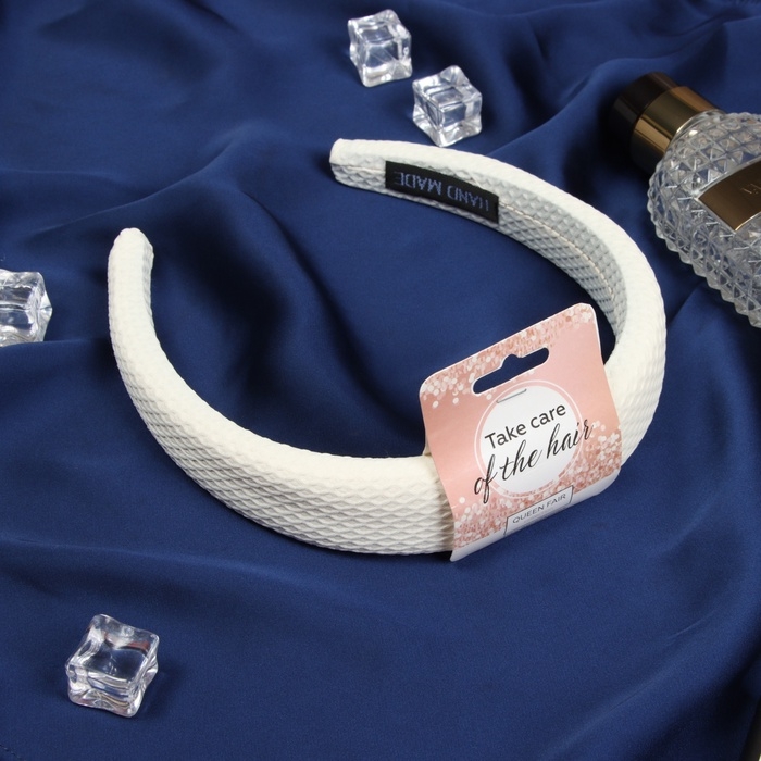 Ободок для волос Ободок для волос "Жаннет" стиль орнамент, 3 см, бежевый