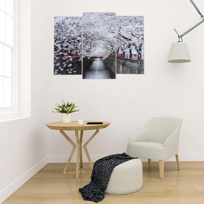 Модульная картина  Модульная картина "Цветущие деревья"  (2-25х52; 1-30х60) 60х80 см