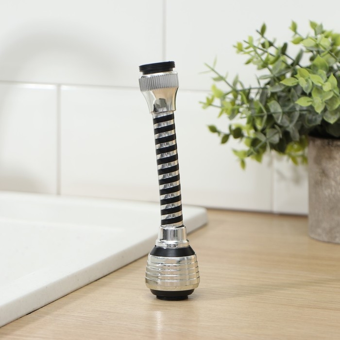 Поворотная насадка на кран Доляна «Флекс Фикс», d=1,5 см, с изменяемым углом наклона и интенсивностью струи, с сеткой Поворотная насадка на кран Доляна «Флекс Фикс», d=1,5 см, с изменяемым углом наклона и интенсивностью струи, с сеткой