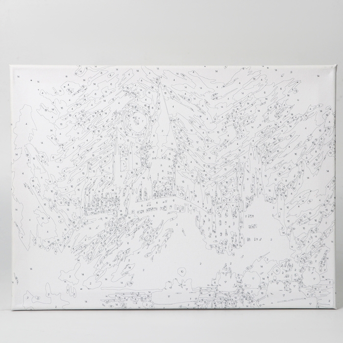 Картина по номерам с подрамником и гирляндой «Замок», 30 х 40 см