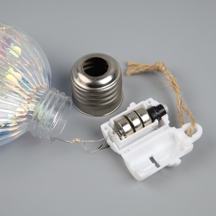 Елочный шар «Ретро шар» 8х10.5 см, 5 LED, LR44x3 (в комплекте), свечение тёплое белое