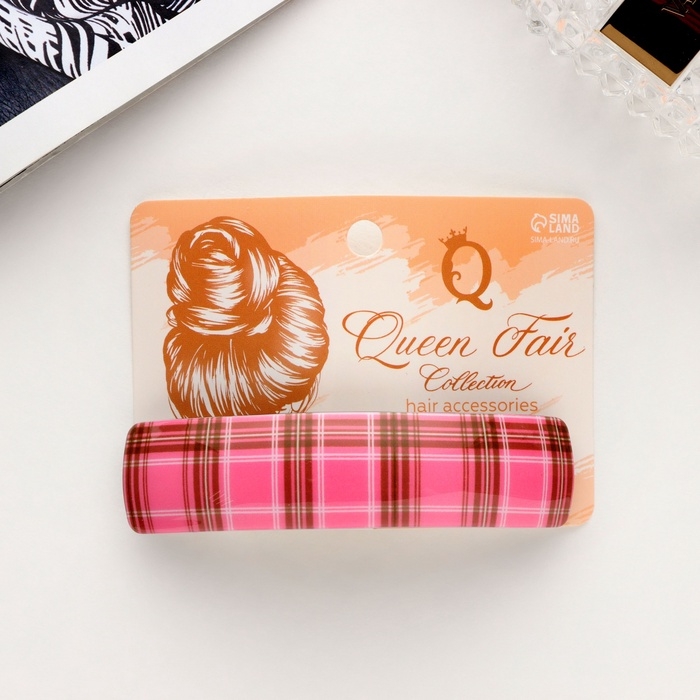 Заколка-автомат для волос Заколка-автомат для волос "Сильва" клетка блеск, 9 см, микс