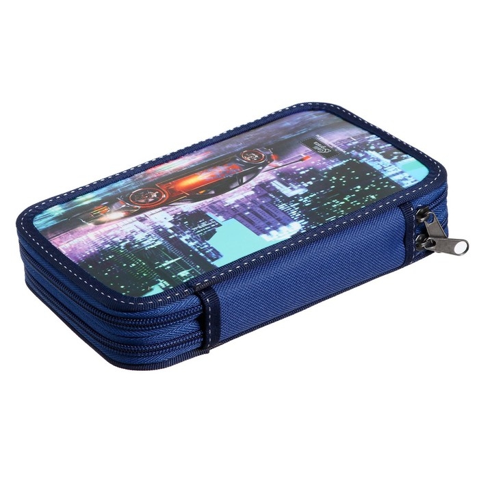 Пенал 2 секции, 125 х 205 мм, с наполнением 23 предмета, Calligrata Пенал 2 секции, 125 х 205 мм, с наполнением 23 предмета, Calligrata "Драйв" ламинированный картон, 30П26/2/set