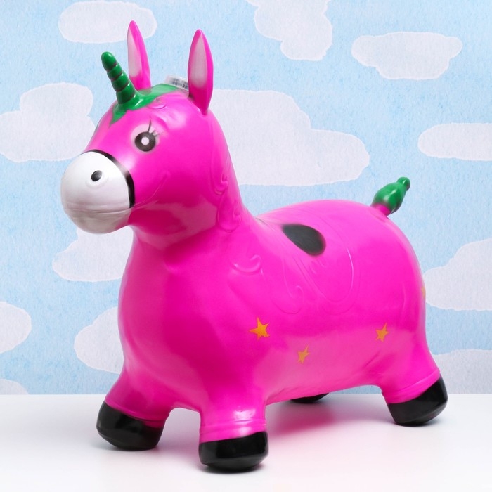 Игрушка - прыгун детская  Игрушка - прыгун детская "Музыкальный Единорог" резиновая надувная, 50х30см, фиолетовый