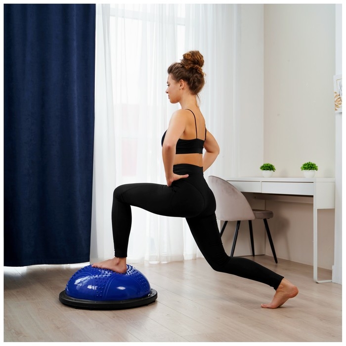 Полусфера BOSU гимнастическая ONLYTOP, массажная, с насосом, 55х25 см, цвет синий Полусфера BOSU гимнастическая ONLYTOP, массажная, с насосом, 55х25 см, цвет синий