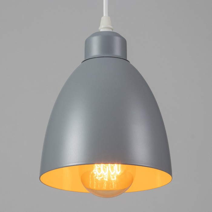 Светильник BayerLux Подвес  Светильник BayerLux Подвес "Овал" 1x40Вт E27 серый 14х14х18-98 см