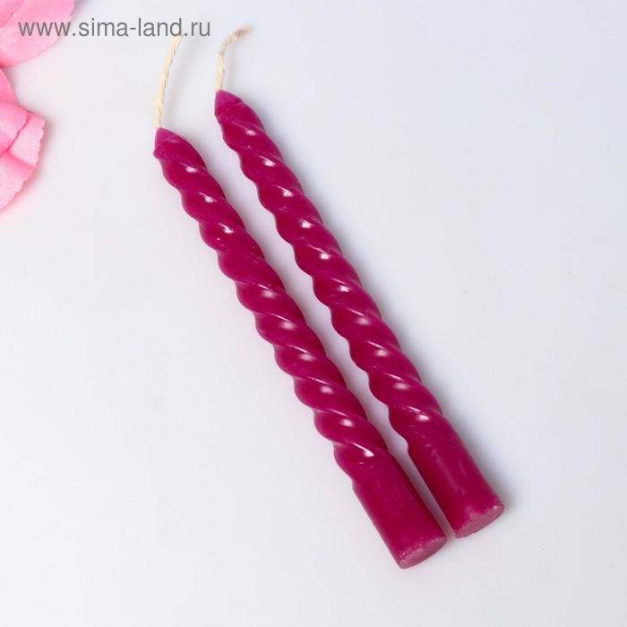 Набор свечей витых, 1,5х 15 см, 2 штуки, аромат лаванда Набор свечей витых, 1,5х 15 см, 2 штуки, аромат лаванда