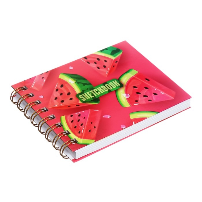 Скетчбук А6, 80 листов на гребне по короткой стороне Скетчбук А6, 80 листов на гребне по короткой стороне "Дольки", твёрдая обложка, блок 100 г/м²