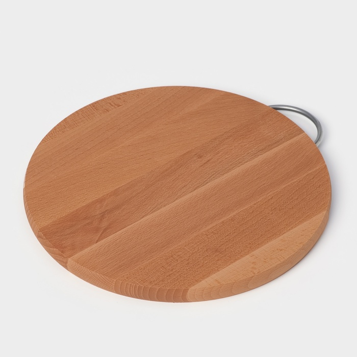 Доскa рaзделочнaя Adelica, с метaллической ручкой, d=25 см, толщина 1,7 см, бук Доскa рaзделочнaя Adelica, с метaллической ручкой, d=25 см, толщина 1,7 см, бук