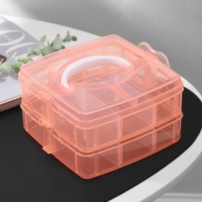 Органайзер для хранения, 2 яруса, 12 ячеек, 16×15×9 см, цвет МИКС Органайзер для хранения, 2 яруса, 12 ячеек, 16×15×9 см, цвет МИКС