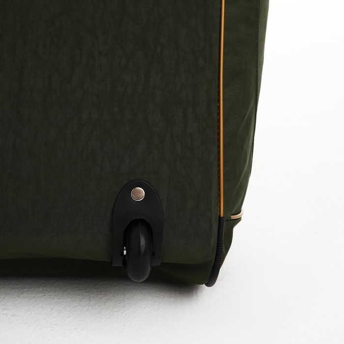 Сумка дорожная на колёсах, отдел на молнии, отдел для обуви, 3 наружных кармана, длинный ремень, цвет хаки Сумка дорожная на колёсах, отдел на молнии, отдел для обуви, 3 наружных кармана, длинный ремень, цвет хаки