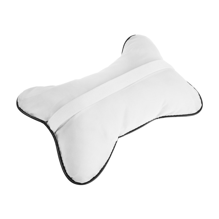 Подушка автомобильная косточка, на подголовник, экокожа, 18×25 см, чёрный Подушка автомобильная косточка, на подголовник, экокожа, 18×25 см, чёрный