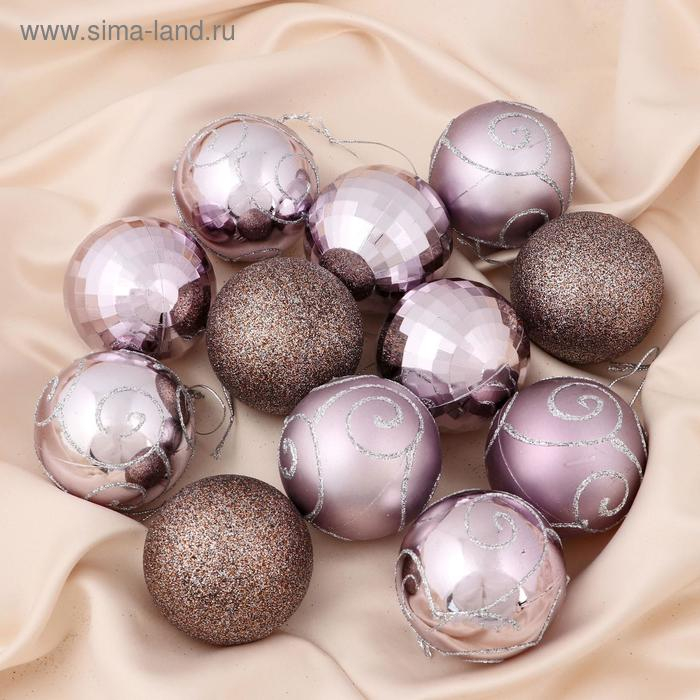 Набор шаров пластик d-6 см, 12 шт Набор шаров пластик d-6 см, 12 шт "Глория"
