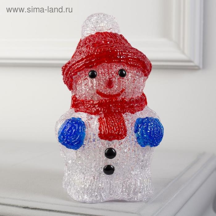 Светодиодная фигура «Снеговик» 11 × 22 × 11 см, акрил, 24 LED, батарейки ААх2 (не в комплекте), свечение мульти (RGB) Светодиодная фигура «Снеговик» 11 × 22 × 11 см, акрил, 24 LED, батарейки ААх2 (не в комплекте), свечение мульти (RGB)
