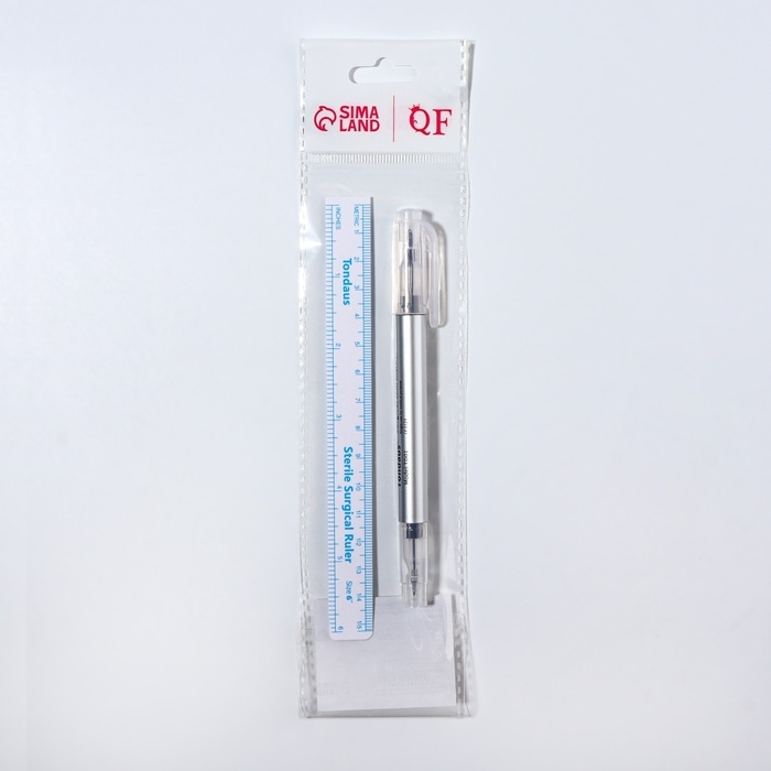 Набор для разметки кожи, 2 предмета: фломастер и линейка Набор для разметки кожи, 2 предмета: фломастер и линейка