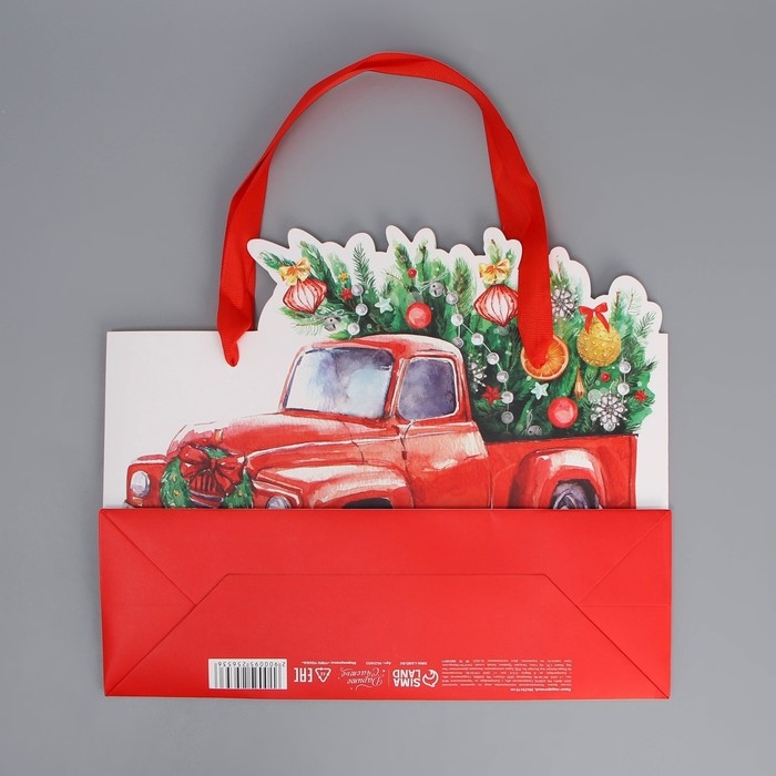 Пакет подарочный новогодний «Спешу к тебе», 30 х 25 х 10 см, Новый год Пакет подарочный новогодний «Спешу к тебе», 30 х 25 х 10 см, Новый год
