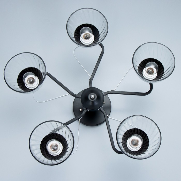 Люстра Люстра "Берн" 5хЕ27 40Вт чёрно-хромовый 56х56х25 см BayerLux