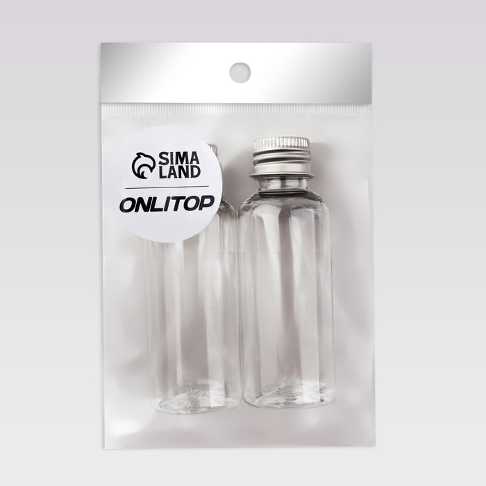 Набор для хранения, 2 предмета, 50 мл, цвет серебристый/прозрачный