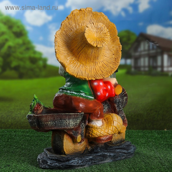 Садовый фонарь  Садовый фонарь "Лесовик на велосипеде с фонариком" 50см МИКС